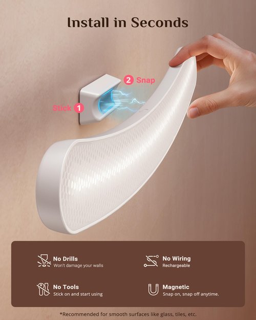 enclize Vanity Lights for Mirror, Rechargeable Wireless LED Makeup Light Bar, 3 Color Temperatures & Stepless Dimming, Stick On for Vanity Desk, Bedroom, Bathroom