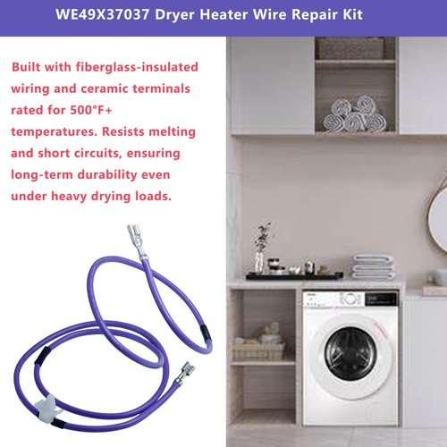 WE49X37037 Dryer Heater Wire Repair Kit Compatible with GE & Hotpoint Dryers Replaces WE49X32946 AP7217217 PS17137283 EAP17137283 For GE WE49X37037 Dryer Heater