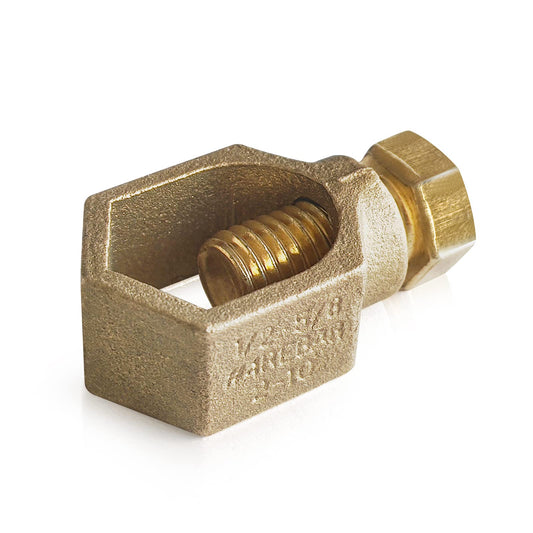 Copper Ground Rod Clamp, Great for 1/2”- 5/8’’ Grounding Rods (2, CP58 (1/2''-5/8''))