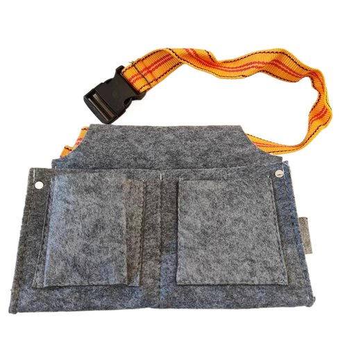 WEISUYUUS Heavy Duty Felt Tool Belt Pouches Waist Bag Work Apron with Adjustable Buckle Belt for Construction and Projects