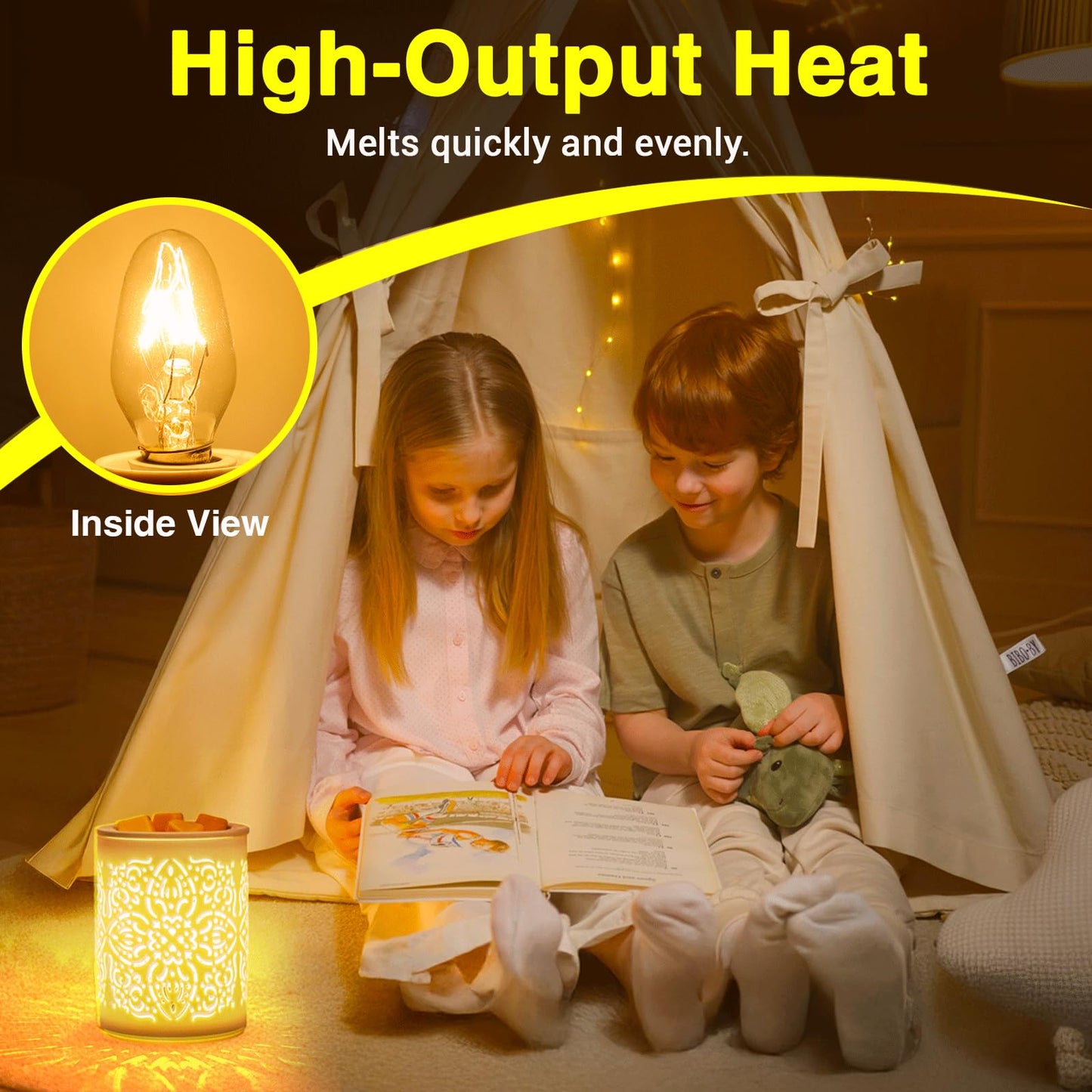 Himalayan Salt Lamp Bulbs 15W C7 Dimmable Rock Salt Light Bulbs E12 Base Night Light Bulbs for Scentsy Wax Warmer, Salt Lamp, Plug in Wax Diffuser Pack of 2