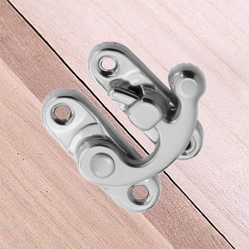 Biaungdo 5pcs Retro Vintage Style Swing Bag Clasp Closure Lock Latch for Furniture Wooden Box Jewelry Case Silver Tone with Mounting Screw & Screwdriver, 33 x 29 mm