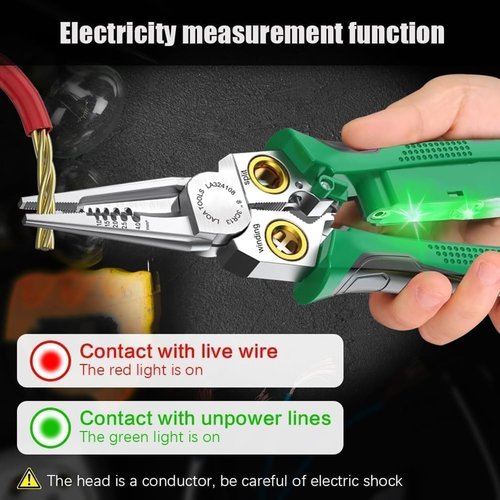 Seese Wire Stripper, 8 in 1 Wire Stripper, Pinzas De Electricidad, Electric Pliers, Pro Multicraft Wire Stripping Tool, Electric Wire Stripping Tool for Cutting and Pulling (Green)