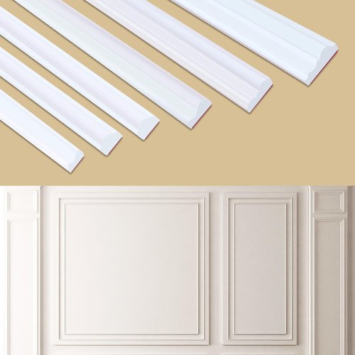 Soengsau Peel and Stick Accent Wall Molding, 118.1"L x 0.9"W Lightweight Self-Adhesive Chair Rail Trim for Interior Decoration