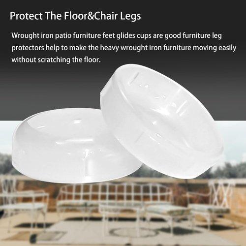 24 Pack of 1-1/2" Wrought Iron Patio Furniture Feet Glides Cups by prime&swift Furniture Legs and Tables Easy to Install