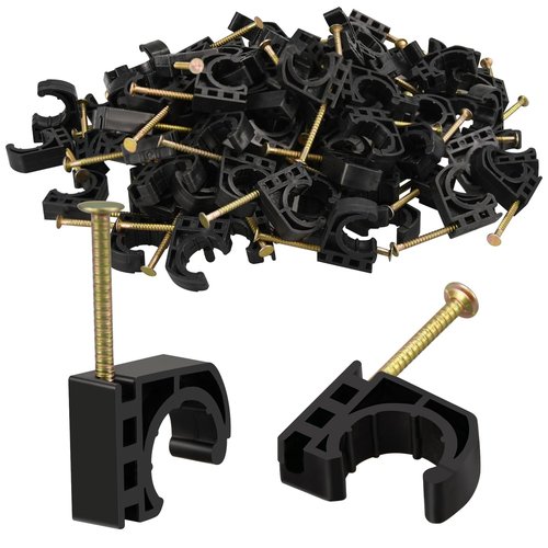 100 Pack 1/2" Half Clamps J-Hook with Nails Set, J Clamps for PEX, Copper, CPVC Tubing Connections (1/2", 100pcs)