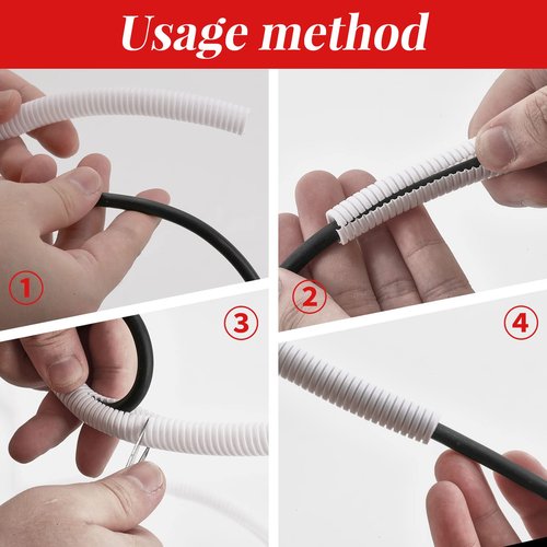 30 ft Dog Cat Cord Protector Electric Wires Covers Wire Loom Tubing Protect Wires from Rabbits, Cats and Other Pets