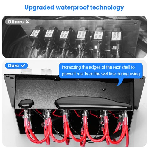 Marine Switch Panel, Haoguo 6 Gang Boat Electrical Panel with Breaker, IP67 Waterproof, Applicable to Boats Yachts Entertainment Boats