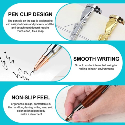 JEEJINYAN 6 Pcs Bolt Action Pen for Woodturning, Pen Sets for Men Gift, Durable and Easy to Use, Office Decor Pen, Woodworking Tools for Making Home (Silver, Gold, Black)