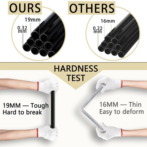 LOKEME Wardrobe Closet，Black Portable Closet with Zippers，65.4Inches 19mm Diameter，Portable Closets for Hanging Clothes，with 4 booms and Storage cabinets，Spacious Large -Capacity Storage Space
