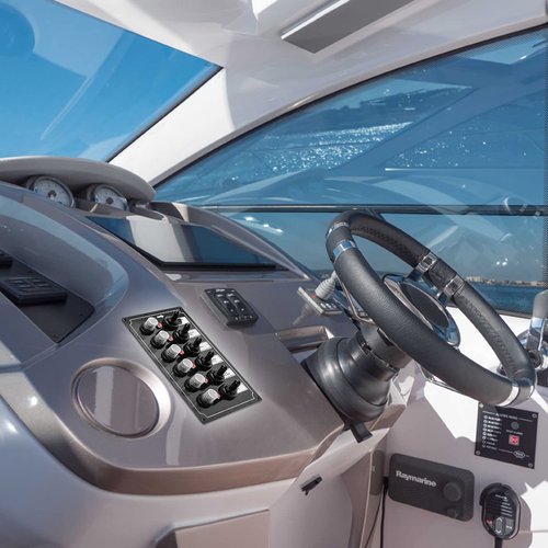 Marine Switch Panel, Haoguo 6 Gang Boat Electrical Panel with Breaker, IP67 Waterproof, Applicable to Boats Yachts Entertainment Boats