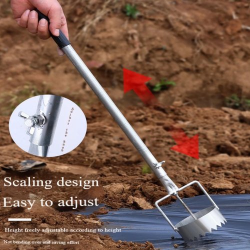 3.94''Bulb Plant Mulch Film Digging Holes, Versatile, Retractable Handle, Stainless Steel Plantation Tool for The Lawn, Various apertures Available Plant Hole Digging Tools (Light-5cm/1.97inch)