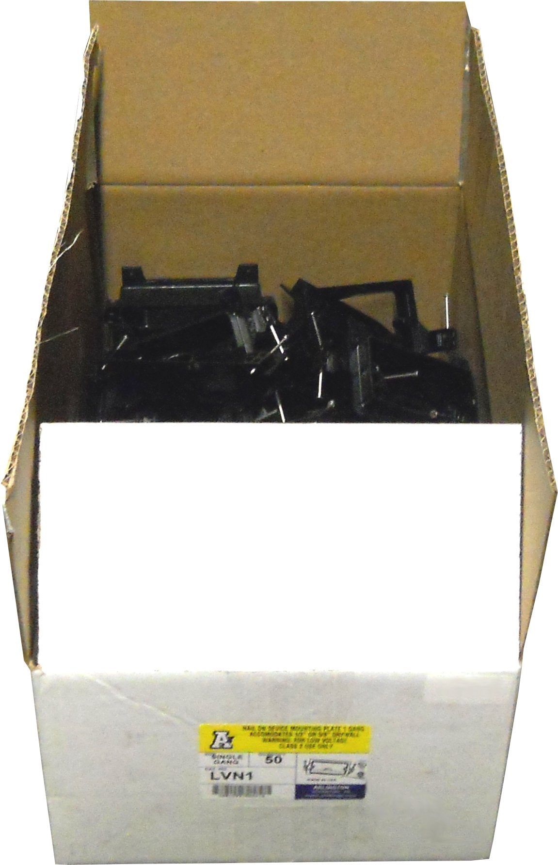 ARLINGTON LVN1 Low Voltage Mounting Bracket W/Nails, 1-Gang, Black, 50-Pack50
