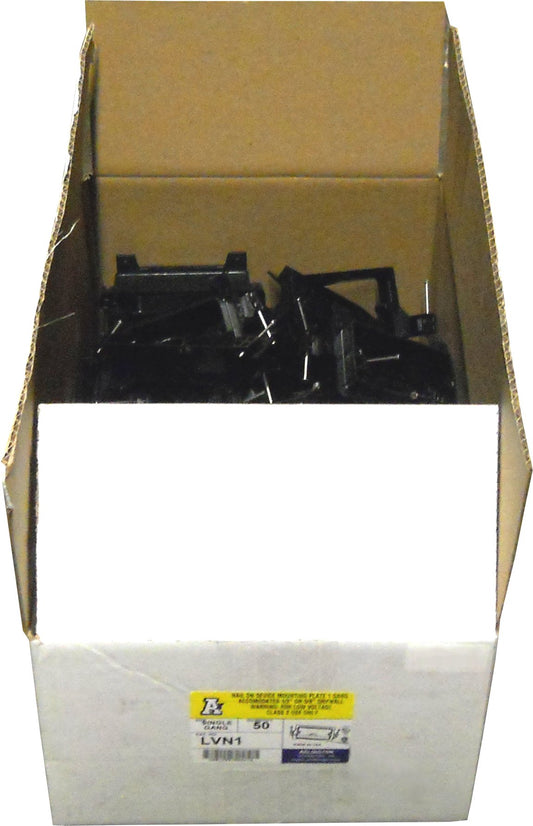 ARLINGTON LVN1 Low Voltage Mounting Bracket W/Nails, 1-Gang, Black, 50-Pack50