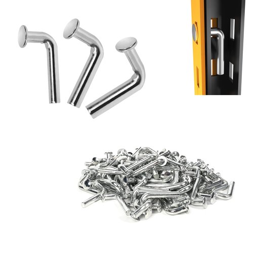 lukar 100Pcs Small Pallet Rack Drop Pin, M7*33mm, Top Hat*14mm Heavy Duty J Bolt Pallet Rack Safety Bolt for for Warehouse, Home or DIY Shelving