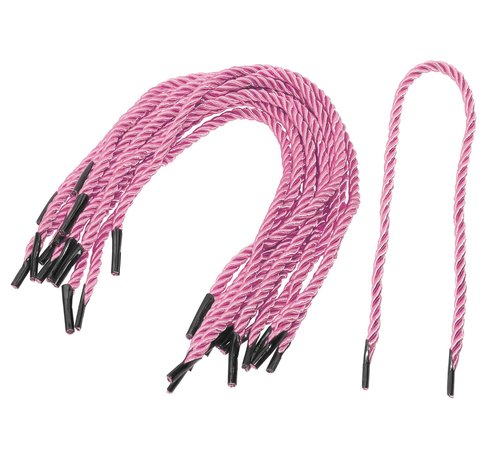 ONLYKXY 60pcs Solid Braided Twisted Handle Rope with Plastic Ends for Bag Box,13inch 3 Satins Xmas Shiny Reusable Decorative Replacement Carrying Portable Thread Cord Trim String (Pink)