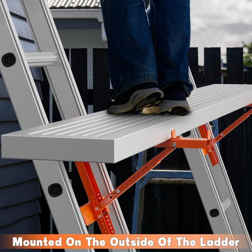Kweetle Ladder Jacks for Scaffolding Platform 2-Pack, Heavy-Duty Steel Ladder Jacks Scaffold Bracket, 350 lbs Capacity, Two-Rung Short Body Extension Ladder Jack for Roofing, Painting & Jobsite Use