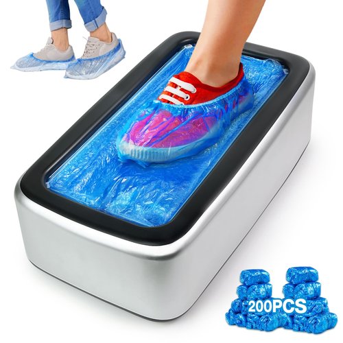 YJDayy Shoe Covers Dispenser Containing 200pcs Shoe Cover Disposable Non Slip High Quality Automatic Shoe Cover Machine with Disposable Shoe Covers for Indoors for Most Occasion and Shoes Size