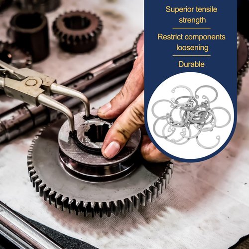 PATIKIL 25mm ID Internal Retaining Rings, 20 Pcs E-Clip Snap Ring 304 Stainless Steel Internal Circlip for Automobile Valve Equipment Bearings