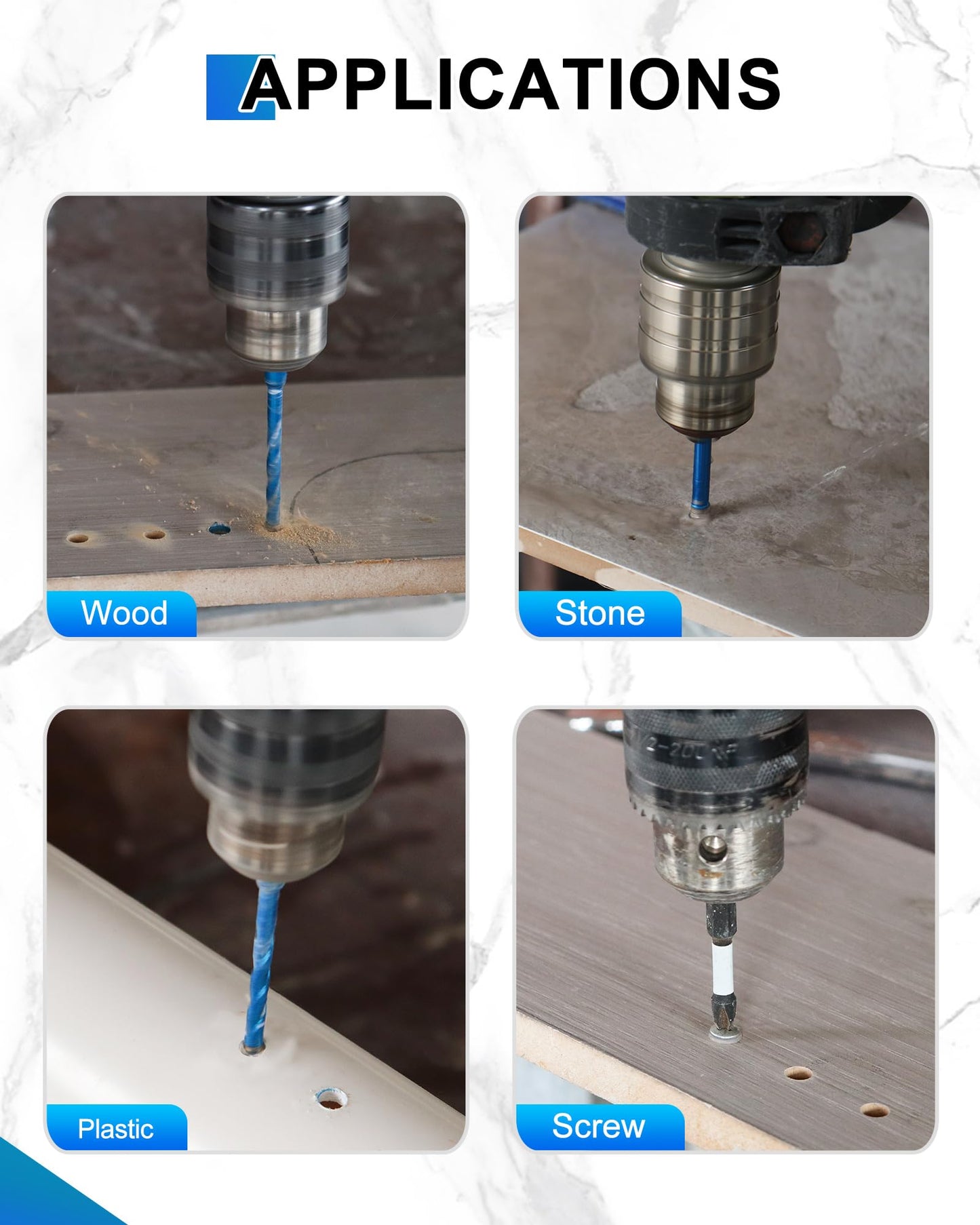 BRSCHNITT Serrated Concrete Drill Bit Set 3/16"*2,1/4"*4,5/16"*2,3/8",1/2" & Phillips Bits - Carbide Masonry Drill Bits for Brick/Ceramic/Tile/Wood/Plastic/Hex Shank Drills