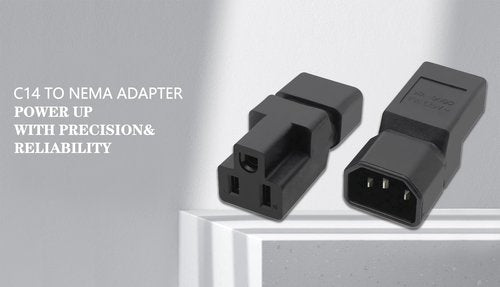 C14 to NEMA 5-15R Adapter 2 Pack, IEC320 C14 Male to NEMA 5-15R Female Power Plug Converter for PDU, UPS, Server, 10A 125V
