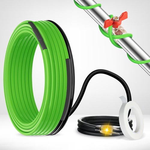 MAXKOSKO 10 Feet Pipe Heat Cable for Water Pipe Freeze Protection, Self-Regulating Heat Tape for Metal And Plastic Home Pipes, Anti-Freeze Pipe Heating Trace System 120 V