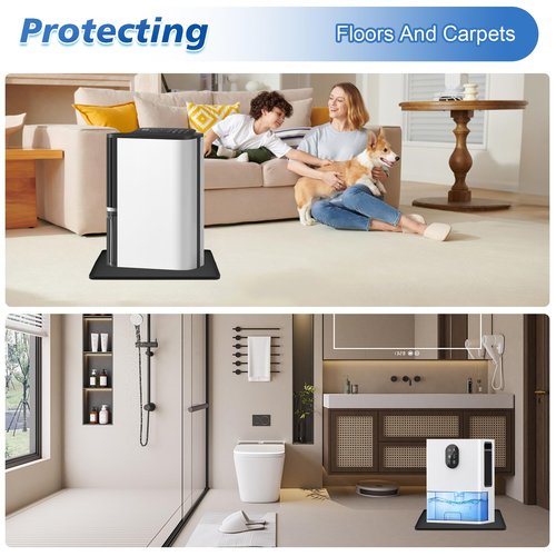 Dehumidifier Drip Pan, 18''x15'' Humidifier Drip Pan, Prevent Water Leakage and Protect Floor & Carpet, Non-Slip & Leak-Proof Silicone Mat with Raised Edge, for Under Dehumidifier and Humidifier Mat