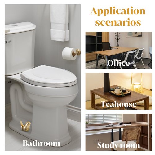 2Pcs Ceramic Toilet Bolt Covers, Gold Bird Replacement Toilet Screw Cover Caps, Toilets Bolt Caps Decorative, Bathroom Decorative Toilets Floor Screw Cover Cap