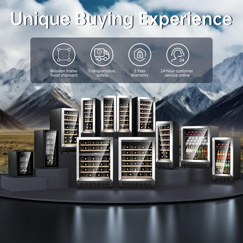 KingChii 12Inch 16 Bottle Dual Zone Wine Cooler Refrigerator Professional Compressor, Stainless Steel & Tempered Glass For Red Wine, Champagne - Built-in or Freestanding for Kitchen, or Office