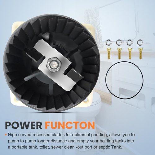 37072-0092 Quiet Flush Marine Toilet Pump Kit compatible with Jabsco Quiet Flush Toilets series 37045 37245 37055 37255 37075 37275 12V Toilet Pump Macerator Motor Sub Assembly Kit