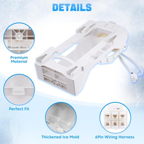 Upgraded 243297609 Refrigerator Ice Maker Assembly Compatible with Frigidaire, Electrolux, Kenmore, Crosley, IKEA Ice Maker Replacement Replace# 243297613, 243297606