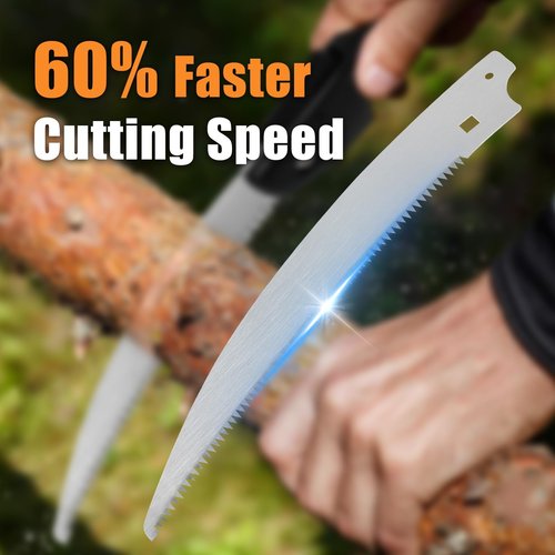 GJK 15-Inch Pruning Saw Blade Replacement for Fiskars Pruner Models 6391, 9388, 9390, 7889, 7831 and 8391, Tree Trimming and Cutting Steel Pole Saw Blade