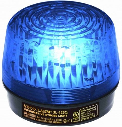 Seco-Larm Enforcer Xenon Strobe Light, 24VDC, Blue Lens (SL-126-A24Q/B)