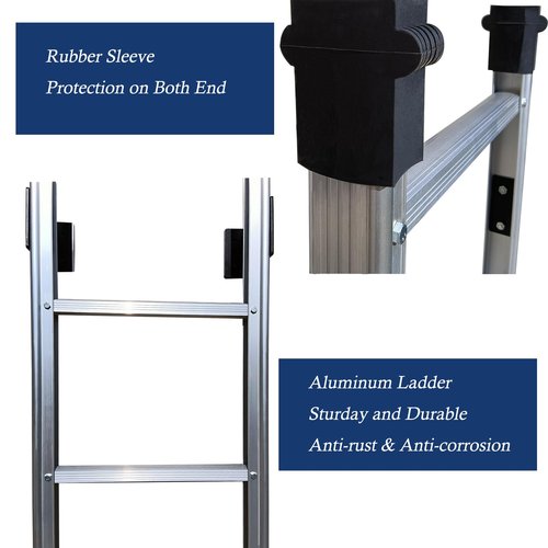 BIGalleons Basement Ladder 5 Rung, 54in H Aluminum Window Well Ladders, Fire Escape Ladder in Humid Environments with Load Capacity up to 500lbs Egress, Escape or Bunk Bed Laddering