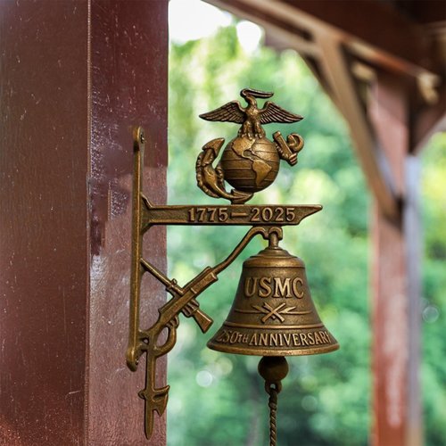 USMC 250th Anniversary Commemorative Doorbell,Patriotic Veteran Gift Easy Install Loud Chime for Home
