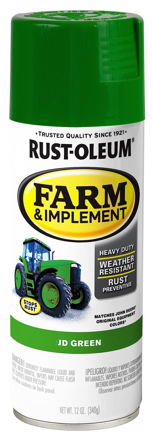 Rust-Oleum 280124 Farm & Implement Spray Paint, 12 oz, JD Green