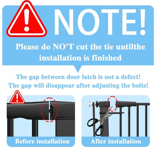 51.18" Extra Tall Cat Gate for Doorway,29.5"- 40.5" Wide Auto Close Tall Pet Gate No Drilling Pressure Mounted for Hallway Kitchen,Black