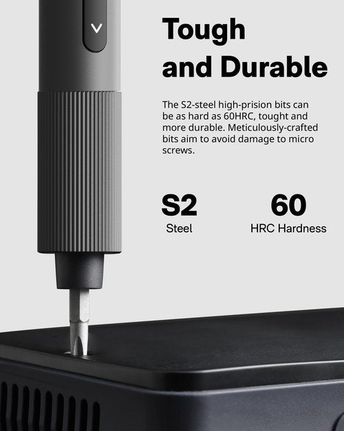 HOTO 25-in-1 Mini Electric Screwdriver, 3.7V Precision Screwdriver Set, USB-C Rechargeable, Compact Magnetic Tool for Phone, Laptop, Camera, DIY Projects, Electronics Repair