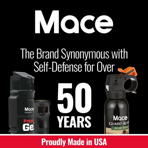 Mace Brand Self Defense Mace Pepper Spray, 12' Spray Stream, 10% OC Pepper Spray with UV Marking Dye, Attention-Grabbing Pink Case, Keychain & Belt-Clip, 18 Grams, 4.25" x 1.25" Personal Size (80347), Hot Pink