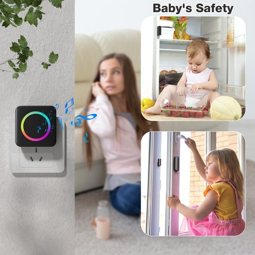 Door Chime, Satisure Wireless Door Sensor Chime When Door Opens, Door Alarms When Opened for Door Window Security/Store/Business/Child safety/Hearing Impaired
