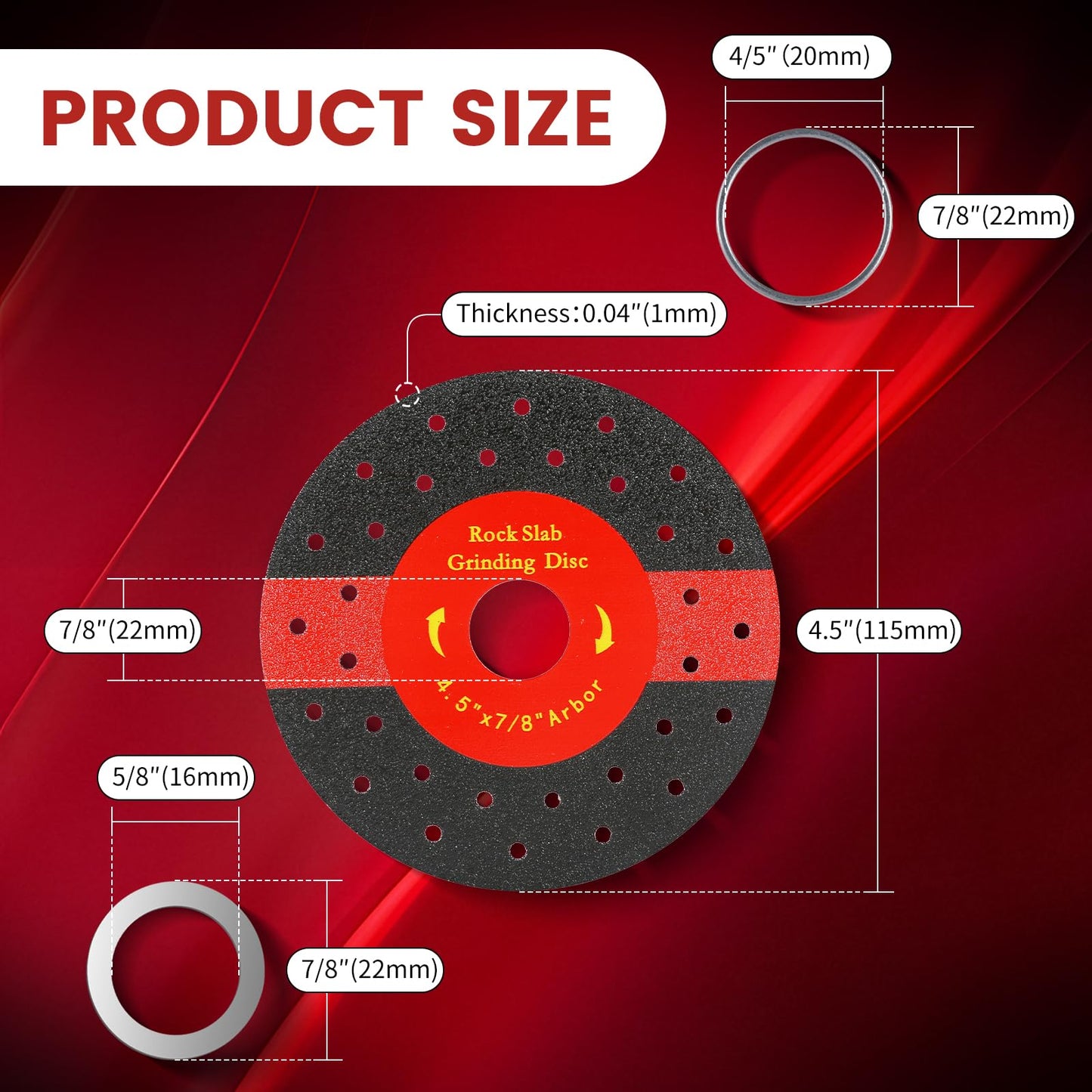 LUNVITO 4-1/2 Inch Rock Slab Grinding Disc 3 Pcs Diamond Chamfered Saw Blade Rock Slab Disc Ultra-Thin Tile Cutting Disc Ceramic Cutting Blade for Angle Grinder Marble Granite Porcelain Tile Glass