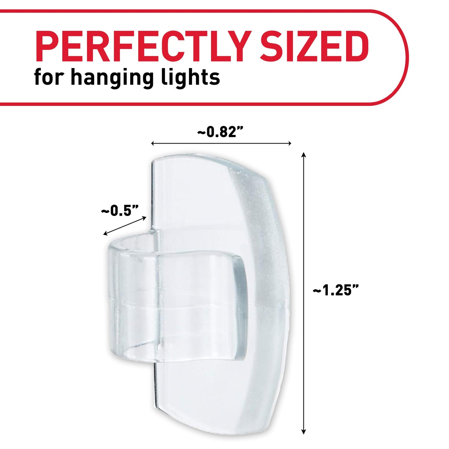 Command Damage Free Hanging Light Clips with Adhesive Strips, No Tools Mini Wall Hooks for Hanging 4th of July Decorations in Living Spaces, 20 Clips, 24 Strips