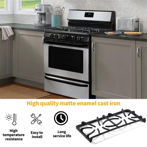 Allstare 316499502 Burner Grate Replacement Parts for Frigidaire Gas Stove Range Parts 3164995 Gallery Stove Top Side Grates 18.9’’x8.6’’ FGF348KSK DGGF3042KFR Frigidaire Cast Iron Cooktop Grate 1Pcs