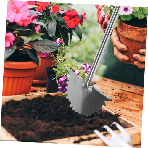 Totority Handheld Grass Edger Tool Half Moon Trimmer for Lawn Care Sidewalk and Driveway Edging Gardening Edger with Long Handle for Landscape Maintenance