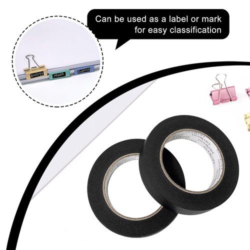GUOKOFF Black Masking Tape, 2 Inch x 55 Yards x 1 Rolls, Black Painters Tape, General Purpose Painting Adhesive Tape for Arts DIY Crafts Labeling