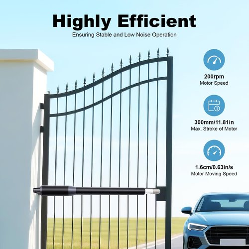 Automatic Gate Opener, Dual Swing Gate Opener Medium Duty Automatic Motor for Double Swing Gates, Electric Driveway Gates Openers Includes Openers Remote and More-Up