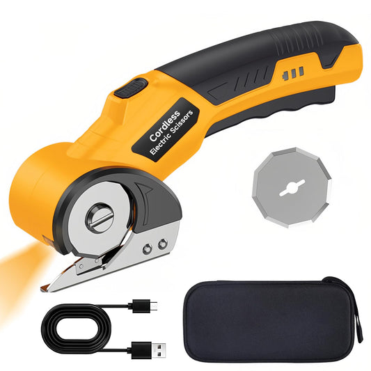 Electric Scissors Cardboard Cutter with LED Light .2000mAh 4V High Efficiency Motor High Speed Steel Blade Convenient Operation Fabric Cutter Box Cutter spare blade