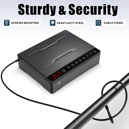 Z ZLJUAN Gun Safe, Quick Access Gun Safe for Handgun, Pistol Safe with Biometric Fingerprint/Quick Electronic Keypad/Keys