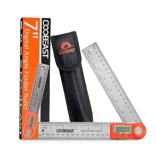 Digital Angle Finder Ruler, Angle Finder with 7 Inch/200 mm with Case Stainless Steel Digital Protractor Angle Finder for Woodworking, Construction Portable Angle Measuring Tool by Coobeast