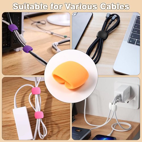 20PCS Multi-Pack Cable Storage and Organizer Clips – Versatile Wire & Charging Cable Management for Travel, Desk, and Home – Secure and Tidy Data Cable Holders